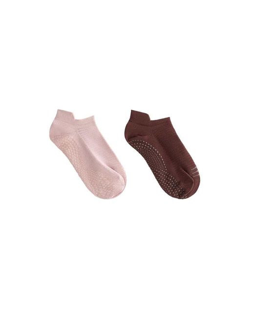 Oysho Pink 2 Pairs Of Polyamide Blend Yoga And Pilates Sneaker Socks
