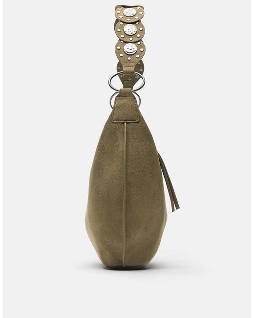 Borsa Da Spalla Kaki Con Borchie di Pull&Bear in White
