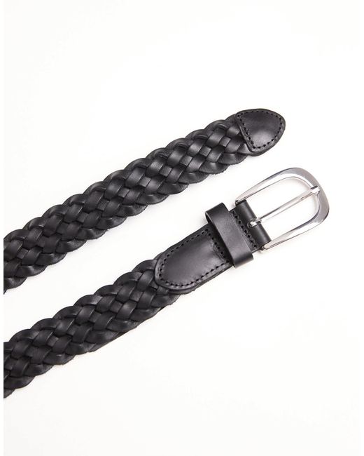 Vero Moda Gray Leather Plait Detail Belt With Silver Buckle