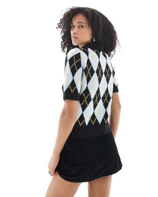 Vero Moda Black Short Sleeve Polo Neck Cardigan