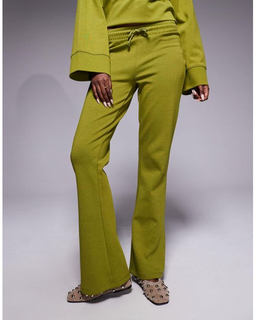 ASOS Green Interlock Flared Trackies