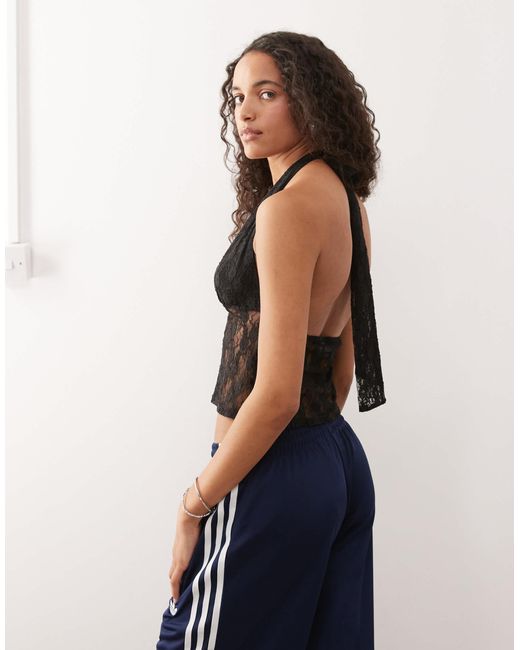 Collusion Black Longline Halter Neck Top