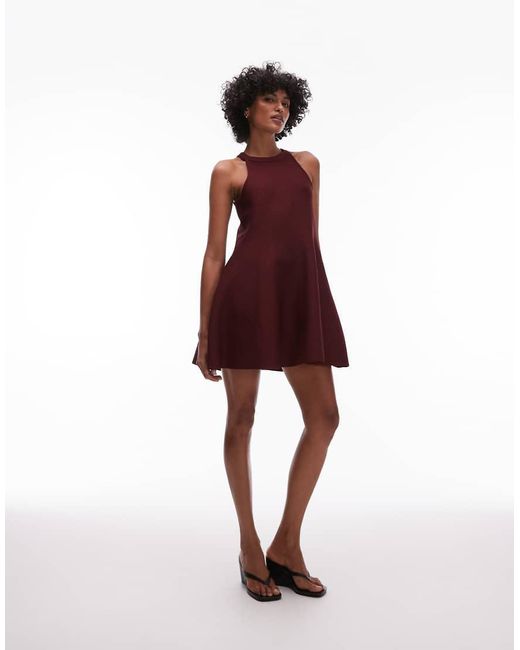 Mango Red Fit And Flare Mini Dress