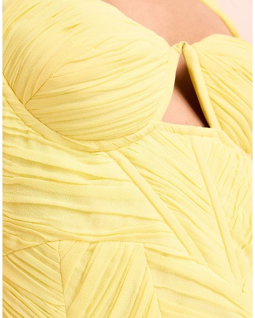ASOS Orange Chiffon Tie Shoulder Cut-out Maxi Dress
