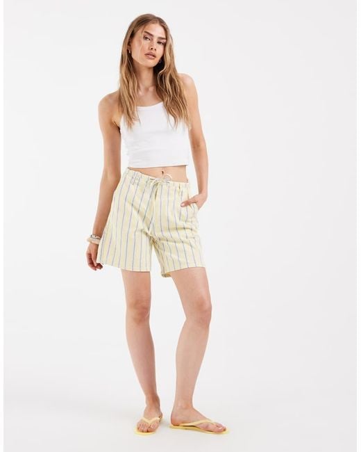 Pieces Natural Tie Waist Denim Shorts