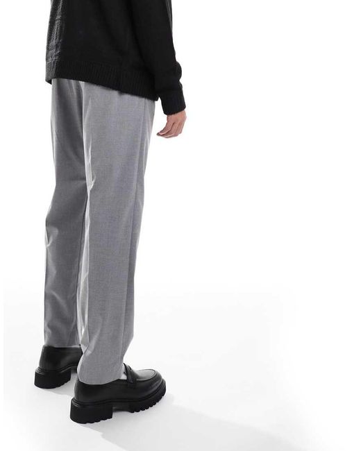 Jack & Jones Black Drawstring Smart Tapered Loose Trousers for men