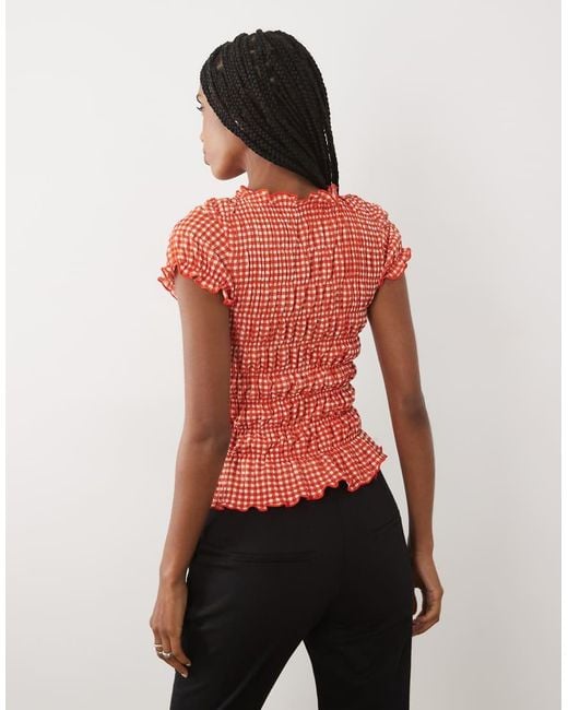 ASOS Shirred Short Sleeve Top