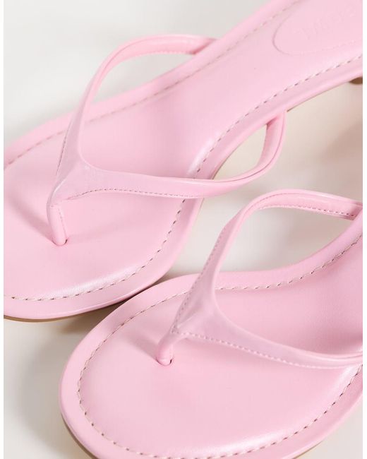 SEQWL Pink Capri Heeled Thong Sandal