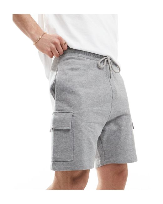 ASOS Gray Slim Cargo Shorts for men