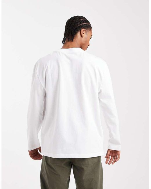 ASOS White Essentials Relaxed Long Sleeve T-shirt for men