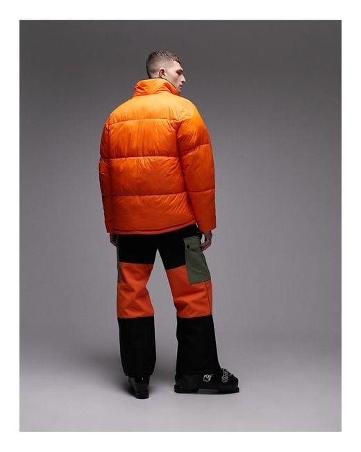 Topman – sno – ski-pufferjacke in Orange für Herren
