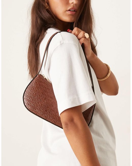 ASOS Brown – strukturierte umhängetasche mit aalleder-optik