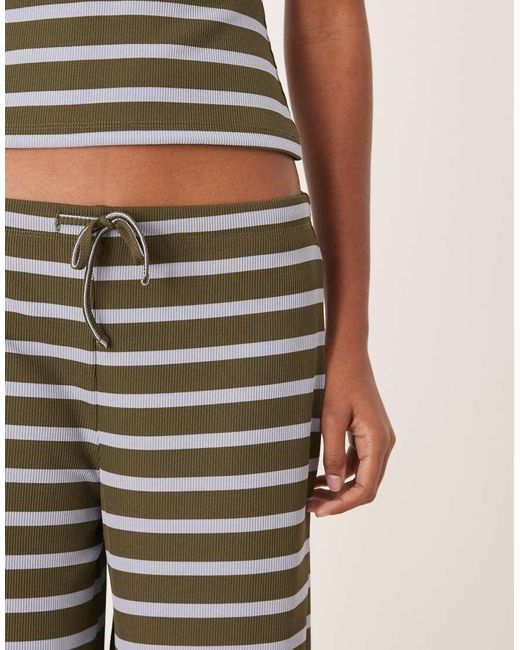 ASOS White Asos Stripe Wide Leg Mid Rise Trousers Co Ord