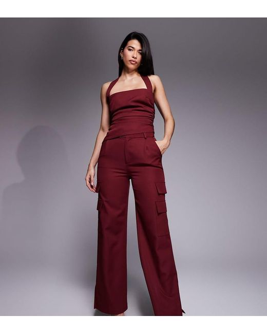 Kaiia Exclusive Tailored Pocket Detail Wide Leg Pants