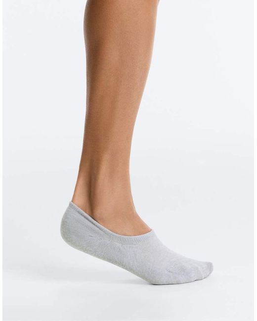 Oysho Gray 3-Pack High-Cut Polyamide Blend Invisible Trainer Socks