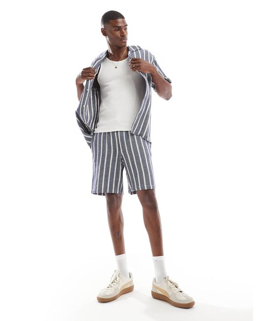 Short texturé d'ensemble - rayé Jack & Jones pour homme en coloris Blue