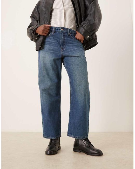 Mango Blue Leather Lace Up Boot