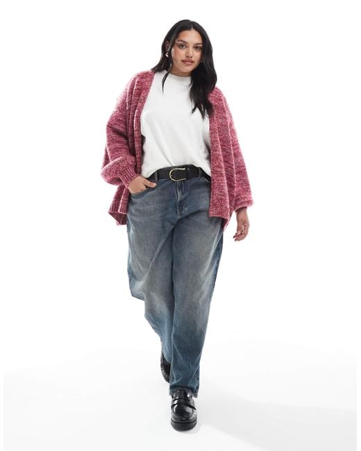 ASOS Red Asos Design Curve Knitted Edge To Edge Cardigan