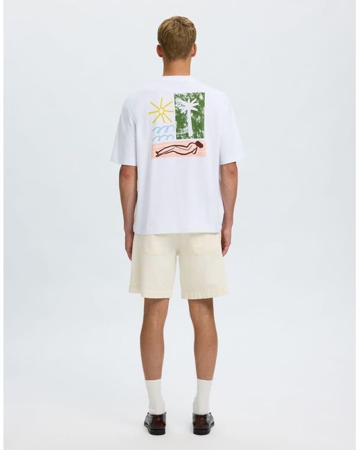 SELECTED White T-Shirt for men
