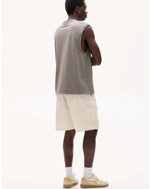 Pull&Bear Natural Cargo Bermuda Shorts for men