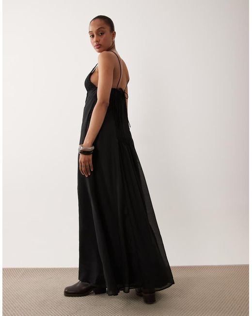 ASOS Blue Asos Design Tall Genie Lace Pleated Maxi Dress