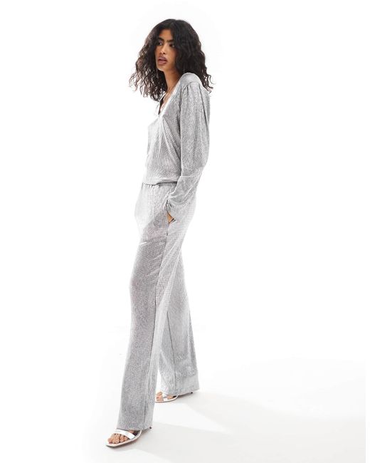 Object White Wide Leg Trouser With Elasticated Waist Co-ord