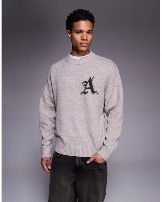 ADPT – flauschiger strickpullover in Gray für Herren