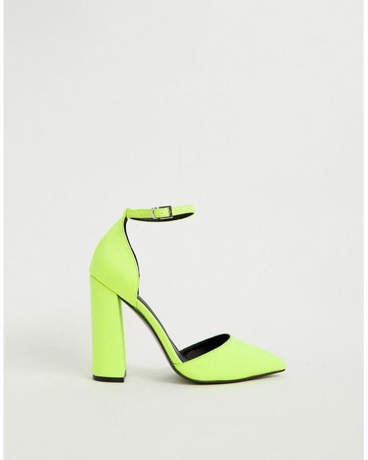 Lime Gem-Embellished Blade Heel Mules - CHARLES & KEITH IN