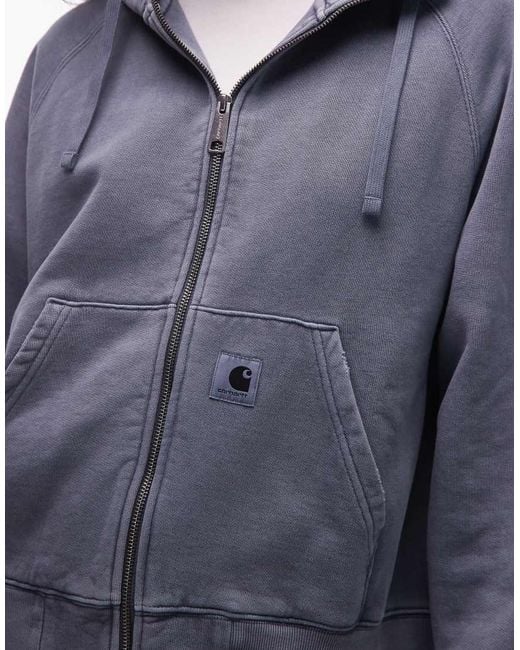 Carhartt Blue Torian Boxy Zip Through Hoodie