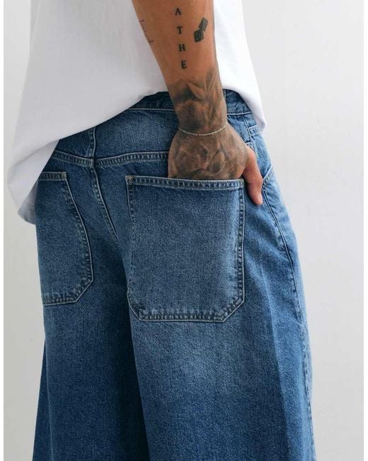 ASOS White Longer Length Denim Jorts for men