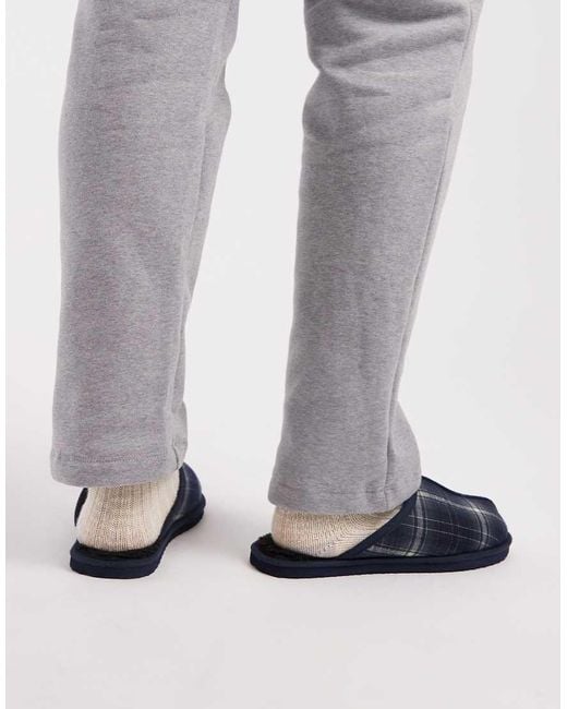 Jack & Jones Blue Check Slipper for men