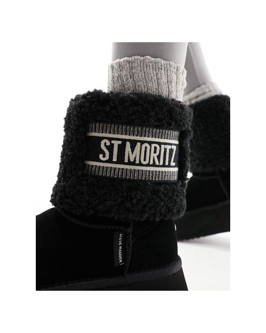 St. moritz - stivaletti alla caviglia con polsino soffice neri di Steve Madden in Black
