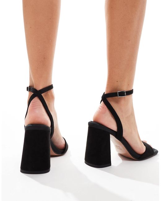 ASOS Black – hotel – filigrane sandaletten aus wildlederimitat