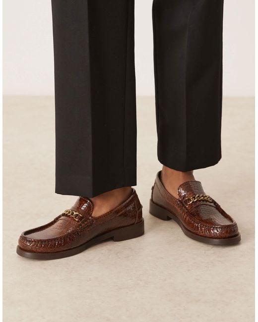 Walk London Black Dalston Chain Loafers for men