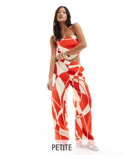 Forever New Red Wide Leg Trouser Co-ord