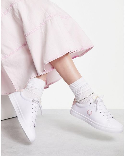 Fred Perry Lottie Leather Trainer in White | Lyst Australia