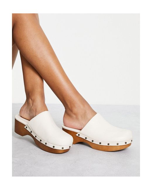 Pull&Bear Clog Mule in White Lyst