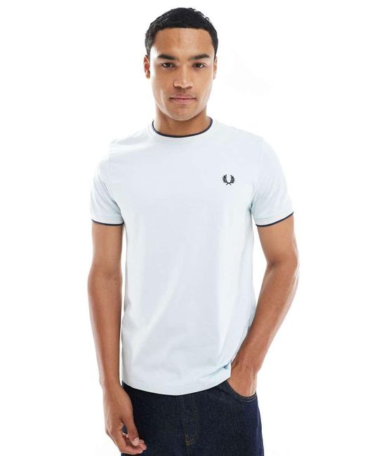 Camiseta Con Dos Rayas En De Fred Perry de hombre de color White