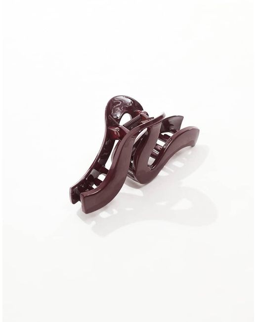 ASOS Red Xl Hair Claw With Wave Detail