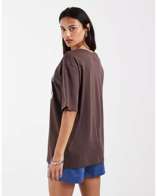 ONLY Blue Milan Graphic Print Oversized T-shirt