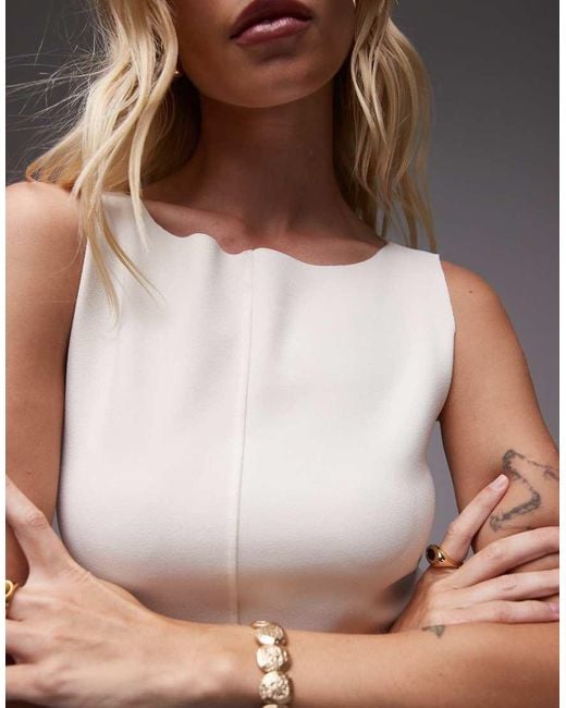 Mango Gray Boat Neck Midaxi Dress With Front Split