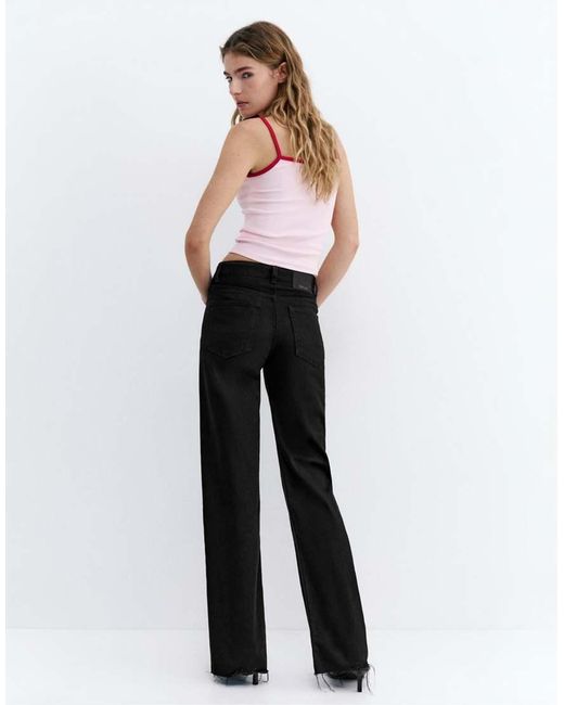 Pull&Bear Blue Straight Wide-leg Jeans