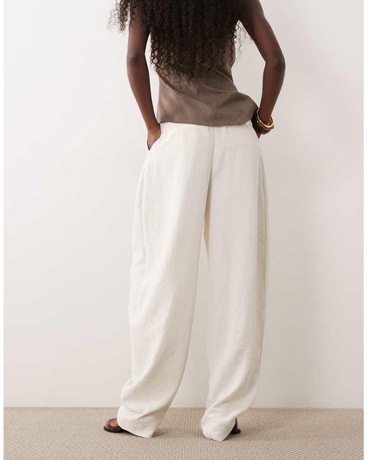 ASOS Natural Tailored Tuexedo Trouser With Wrap Waist