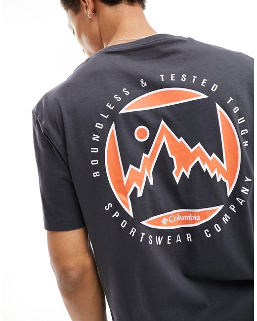 Camiseta negra con estampado en la espalda brice creek exclusiva en asos Columbia de hombre de color Gray