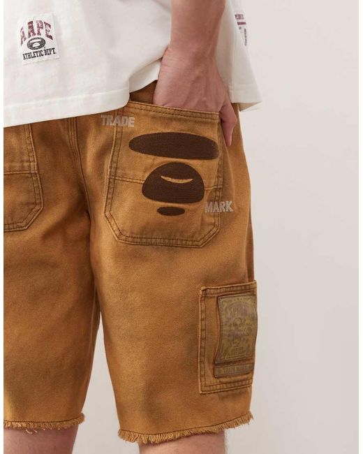 Pantalones Cortos De Estilo Worker Y Estilo Carpintero De -Neutro Aape By A Bathing Ape de hombre de color Natural