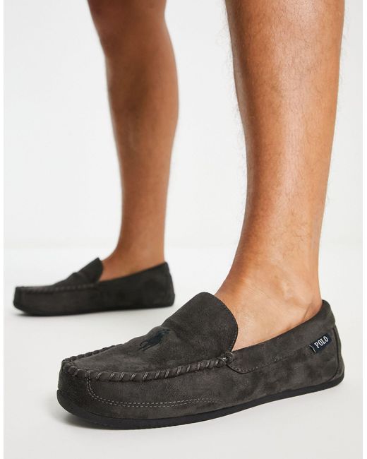 Polo ralph lauren markel black moccasin slippers new arrivals