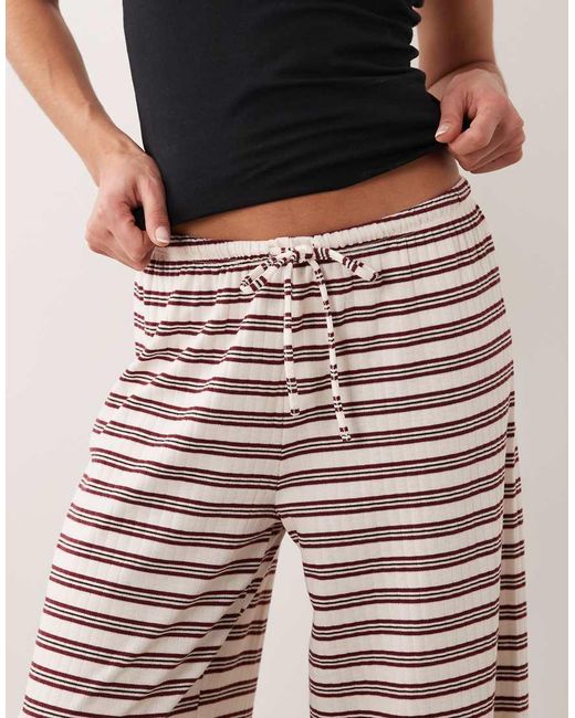 Gina Tricot Red Supersoft Jersey Wide Leg Trousers With Drawstring Waist