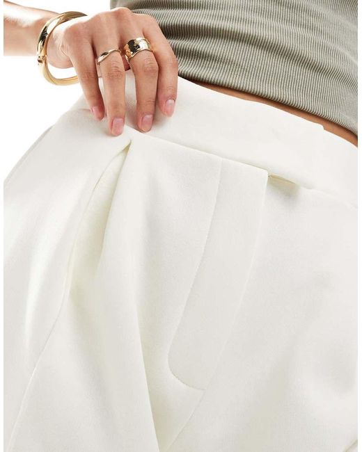 ASOS White Tailored Long Line Jersey Shorts