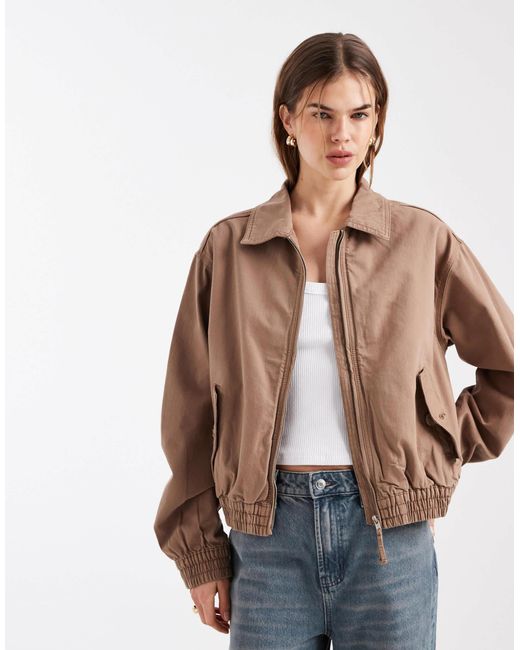 ASOS Natural Washed Cotton Bomber Jacket