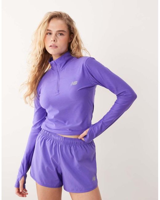 New Balance Purple Sport Essentials Space Dye 1/4 Zip